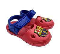 Sandales de plage FC Barcelone pour enfant 100% EVA, légères et confortables, fermeture réglable avec Velcro, couleur rouge et bleue avec écusson FCB pour été et piscine