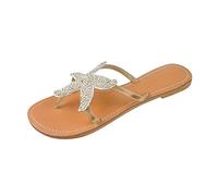 Sandales de plage imperméables pour femme - Tongs d'extérieur respirantes - Pantoufles plates - Semelle fixe - Chaussures à lacets pour femme - Sandales de plage ouvertes à l'arrière - Sandales de