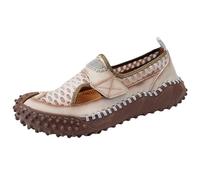 Sandales de plage pour homme - Sandales creuses en maille respirante - Chaussures d'été à semelles épaisses - Chaussures de marche antidérapantes - Résistantes à l'usure, beige, 39 1/3 EU