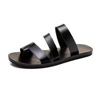 Sandales De Plage Respirantes Et Antidérapantes pour Homme À Enfiler avec Pince Et Correcteur D'oignon, Tongs Orthopédiques Élégantes À Bout Ouvert Souples Durables, pour L'été, Marche(Black,41 EU)