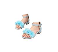 Sandales de princesse pour filles, bout ouvert, talon bas et épais, chaussures Mary Jane avec sangle de cheville pour mariage, anniversaire, bal de fin d'année, cosplay, déguisement pour enfants de 5