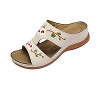 Sandales de Randonnée d'extérieur Confort Orthopédique Soutien Voûte Plantaire Réglables Sandales Trekking Cuir Légères Ouvertes Chaussures De Marche Antidérapantes