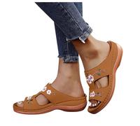 Sandales de Randonnée d'extérieur Confort Orthopédique Soutien Voûte Plantaire Réglables Sandales Trekking Cuir Légères Ouvertes Chaussures De Marche Antidérapantes