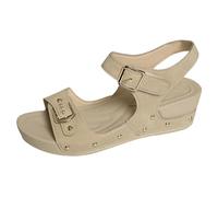 Sandales de randonnée pour femme - Sandales de sport confortables - Avec coussin d'air - Pour le sport - Élastiques - Vacances à la plage - Décontractées - Imperméables - Hiver, beige, 37 EU