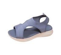 Sandales De Sport Et D'Extérieur Femme Sandales Femme Été 2025 Confort Orthopédique Bout Ouvert Antidérapant Respirantes Léger Boho Platform Plage Bleu1 37