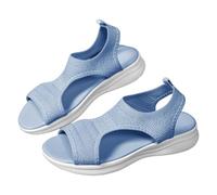 Sandales De Sport Et D'Extérieur Femme Sandales Femme Été 2025 Confort Orthopédique Bout Ouvert Antidérapant Respirantes Léger Boho Platform Plage Bleu Ciel 36