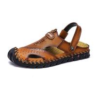 Sandales de Sport Hommes Cuir Faciles porter et assortir Plates, fermées l'arrière, ouvertes sur le côté style mules Activités extérieures Imperméables orthopédiques Adaptées l'été