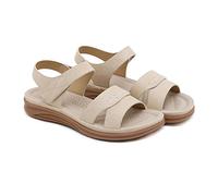 Sandales de Sport Orthopédiques À Bride de Cheville pour Femmes Sandales de Marche Confortables Chaussures de Sport de Plage À Semelle Souple D'été en Plein Air,Beige,US10/EU41
