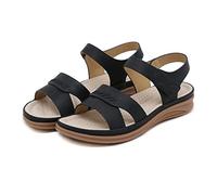 Sandales de Sport Orthopédiques À Bride de Cheville pour Femmes Sandales de Marche Confortables Chaussures de Sport de Plage À Semelle Souple D'été en Plein Air,Noir,US10/EU41