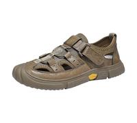 Sandales de sport pour homme - Sandales de pêche à bout fermé - Pantoufles de course à pied en cuir - Légères - Sandales d'été pour l'extérieur - Pour les voyages - Pantoufles en maille respirante