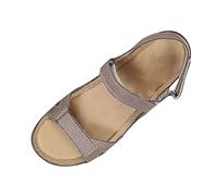 Sandales de trekking confortables d'été pour femme Sandales de sport orthopédiques à bout ouvert Sandales plates antidérapantes pour fête, randonnée, plage, marche, gris, 41 EU