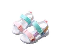 Sandales de trekking pour fille Peep Toe - Sandales de plage d'été confortables - Respirantes - Semelle souple - Antidérapantes - Chaussures de randonnée - Sandales de loisirs - Légères, Blanc., 29 EU