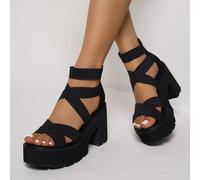 Sandales de vacances décontractées à talon épais et semelle épaisse, style rétro romain noir à la mode pour femmes. Tenues de printemps et d'été EUR35,EUR36,EUR37,EUR38,EUR39,EUR40,EUR41,EUR42,EUR43Un