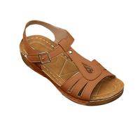 Sandales décontractées à Talons compensés à Enfiler, Sandales d'été à Bout Ouvert pour Femmes, Sandales habillées, Respirantes, Large Largeur, pour l'extérieur l'intérieur, Sandales