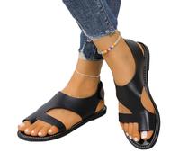 Sandales décontractées en Cuir pour Femmes, correctrices d'oignons pour Gros Orteils, Sandales antidérapantes pour Femmes(Black,36 EU)