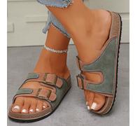Sandales décontractées mode intérieur extérieur, mules plates à boucle réglable, design blocs de couleurs, chaussures unisexes pour ados et femmes, nouvelles chaussures de sport et de plage pour l'ext