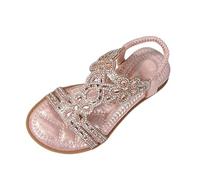 Sandales Décontractées Plates Fille Boho Casual Bout Ouvert Sandales Pour Filles Lumière D'été Sandale Pour Filles Piscine Avec Strass Sandales Pour Filles Doux Respirant Chaussures De Plage, Pk1, 30