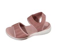 Sandales décontractées pour femme à bout ouvert avec semelle plate et boucle de qualité export (41)