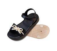 Sandales décontractées pour filles avec semelle souple idéales pour l'été les grandes enfants et les écolières design ouvert et tendance (Black, 8.5-9Years)