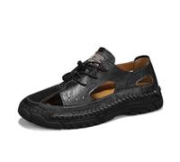 Sandales décontractées pour homme Cuir Plates, fermées l'arrière, ouvertes sur le côté et style mules Activités sportives extérieures Randonnée Marche Streetwear looks quotidiens