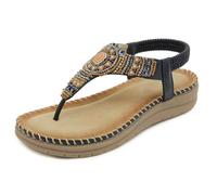 Sandales D'Été À Bout Plat Pour Femmes Chaussettes Hautes Hiver Chaud Women's Bohemian Slide Sandals Casual Summer Flat Open Toe Beach Shoes For Women With Slip Sole Comfortable Mid Heel(Blue, 38)