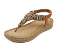 Sandales D'Été À Bout Plat Pour Femmes Chaussettes Hautes Hiver Chaud Women's Bohemian Slide Sandals Casual Summer Flat Open Toe Beach Shoes For Women With Slip Sole Comfortable Mid Heel(Brown, 37)