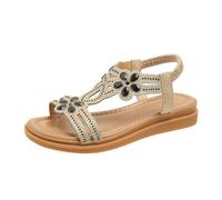 Sandales d'été à paillettes pour femme - Baskets confortables avec strass - Sandales plates avec strass - Pieds confortables - Sandales de plage légères pour le quotidien, Noir , 38 EU