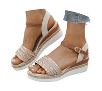 Sandales d'été à plateforme avec talon confortable, chaussures de voyage confortables pour femme, liberté d'orteils aérées, polyvalentes, combinables avec un short, un jean ou une jupe, compagnon