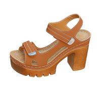 Sandales d'été confortables pour femme, bout ouvert et talon bloc, parfaites pour les enterrements de vie de jeune fille et les mariages, sandales à plateforme en caoutchouc, chaussures d'été