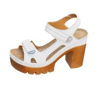 Sandales d'été confortables pour femme, bout ouvert et talon bloc, parfaites pour les enterrements de vie de jeune fille et les mariages, sandales à plateforme en caoutchouc, chaussures d'été