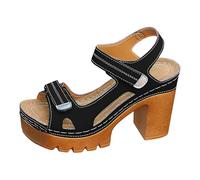 Sandales d'été confortables pour femme, bout ouvert et talon bloc, parfaites pour les enterrements de vie de jeune fille et les mariages, sandales à plateforme en caoutchouc, chaussures d'été