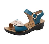 Sandales d'été confortables pour femme - Mocassins plats - Motif feuilles - Sandales basses - Sandales compensées - Découpe - Semelle souple - Sandales d'extérieur - Bout ouvert - Chaussures de