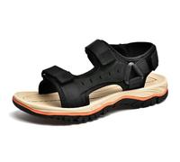 Sandales d'été confortables pour hommes idéales sorties décontractées plage design ouvert avec sangles ajustables usage quotidien polyvalent (Black, 39) #59