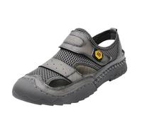 Sandales d'été décontractées en maille respirante à bout fermé avec sangle réglable pour homme, gris, 38 2/3 EU