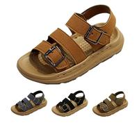 Sandales d'été décontractées pour garçons et filles - Antidérapantes - Bout ouvert - Rembourrées - Confortables - Chaussures de plage douces à enfiler avec boucle réglable - Sandales de randonnée en