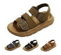 Sandales d'été décontractées pour garçons et filles - Antidérapantes - Bout ouvert - Rembourrées - Confortables - Chaussures de plage douces à enfiler avec boucle réglable - Sandales de randonnée en