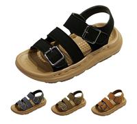 Sandales d'été décontractées pour garçons et filles - Antidérapantes - Bout ouvert - Rembourrées - Confortables - Chaussures de plage douces à enfiler avec boucle réglable - Sandales de randonnée en