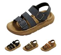 Sandales d'été décontractées pour garçons et filles - Antidérapantes - Bout ouvert - Rembourrées - Confortables - Chaussures de plage douces à enfiler avec boucle réglable - Sandales de randonnée en