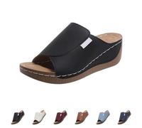 Sandales d'été élégantes à talons compensés pour femme et orthopédiques ouvertes, support d'arc, pantoufles, mode décontractés, légères, confortables à bout ouvert, antidérapant, sandales élégantes