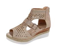 Sandales d'été élégantes pour femme - Avec perles décoratives - Semelle profilée - Sandales décontractées avec strass - Sandales romaines - Sandales de plage - Sandales de gladiateur avec sangle de