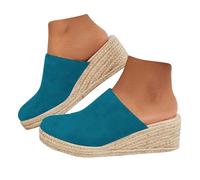 Sandales d'été élégantes pour femme avec talon compensé antidérapantes et confortables orthopédiques, 3 Bleu ciel, 35 EU