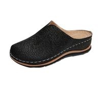 Sandales d'été ergonomiques antidérapantes pour soulager la douleur - Sandales orthopédiques confortables - Sandales compensées confortables - Chaussures d'été - 36-43 EU, Noir , 37 EU