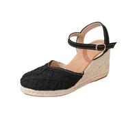 Sandales d'été féminines unies à bout fermé avec talon compensé pour une élégance décontractée et un confort optimal toute l'année Femme Ballerines Petit Talon Converse Basse Chaussures Interieur