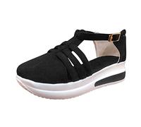Sandales D'été Femmes De Sport Vintage Bout Fermé Sandales Compensées Antidérapantes Confortable Respirant Chaussures avec Déchirure Mode Sandale De Mer Plage Support Arc Souple Sandale De Marche