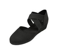 Sandales d'été fermées à l'avant pour femme avec fermeture Velcro - Sandales à plateforme - Sandales avec maille respirante - Sandales de randonnée, Noir , 38 EU