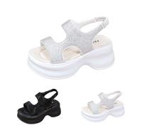 Sandales d'été larges et confortables - Chaussures de sport en maille - Cadeau pour femme - Sandales orthopédiques pour femme - Antidérapantes - Bout ouvert - Sandales d'été élégantes et chics