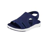 Sandales d'été légères pour femme - Confortables - Lavables - Pour l'extérieur - En tricot - Chaussures de sport tendance - Respirantes, Marine, 40 EU