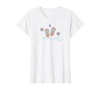 Sandales d'été Motif Plage avec Tongs Vagues et Fleurs T-Shirt Graphique avec Valeur