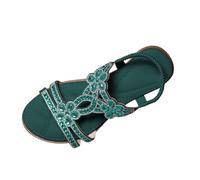 Sandales d'été plates pour femme - Chaussures d'été pour enfants - Sandales pieds nus - Sandales en cuir - Chaussures de plage confortables - Paillettes - Séparateurs d'orteils - Chaussures pieds nus