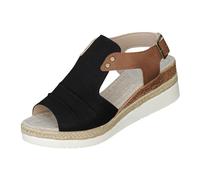 Sandales d'été plates pour femme - Sandales de plage avec talon ouvert - Escarpins compensés - Design bouche de poisson - Chaussures d'été creuses - Élégantes et belles chaussures de plage, Noir , 40